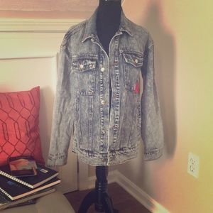 Light Wash Denim Embroidered Jacket